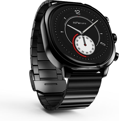 HiFuture AIX Stainless Steel Αδιάβροχο Smartwatch με Παλμογράφο (Μαύρο)