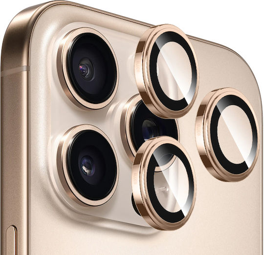 Blueo Lens Προστασία Κάμερας Tempered Glass Χρυσό για το iPhone 16 Pro, iPhone 16 Pro Max