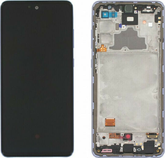 Screen with Touch Mechanism and Frame for Samsung Galaxy A72 A725 (Black)