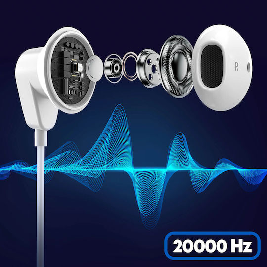 Linq Wired Earphones Jack 3.5mm Microphone Handsfree Kit Function White