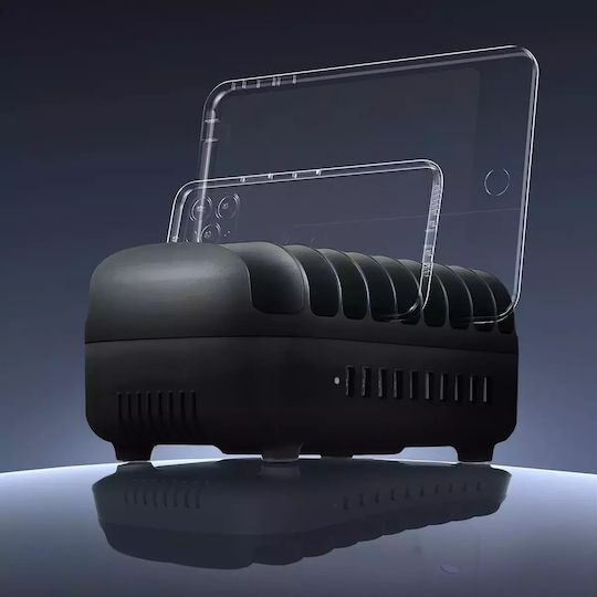 Orico Charging Stand with 10 USB-A Ports 120W in Black color (DUK-10P-V1-EU-BK-BP)