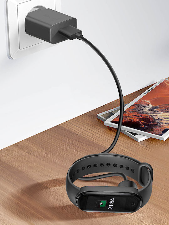 Akyga AK-SW-14 Charging Cable Зарядно за Mi Band 5 / Mi Band 6 - Ми Банд 5 / Ми Банд 6 Черен