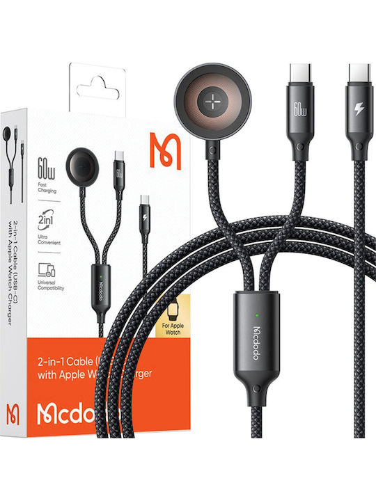 Mcdodo Ca-2200 2-in-1 USB-C Kabel + Apple Watch Ladegerät 60W 1,2m