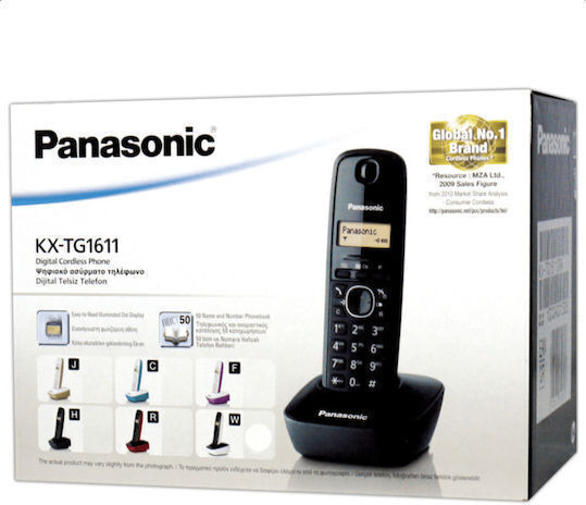 Panasonic KX-TG1611FRH Ασύρματο Τηλέφωνο Μαύρο