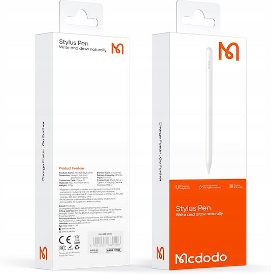 Mcdodo Ψηφιακή Γραφίδα Αφής σε Λευκό χρώμα PN-3080