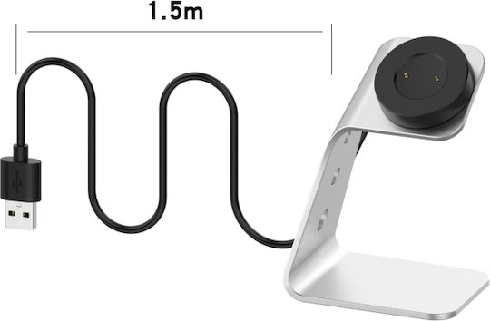 Magnetic Charger / Holder Αλουμινίου Ασημί (Huawei Watch GT / GT2)