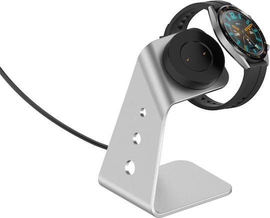 Magnetic Charger / Holder Αλουμινίου Ασημί (Huawei Watch GT / GT2)