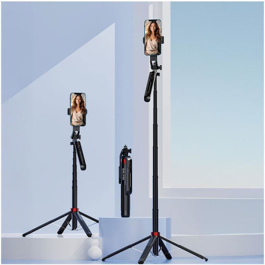 Blavec P-09 Selfie-Stick Handy-Stative Bluetooth mit Aufhelllicht Schwarz