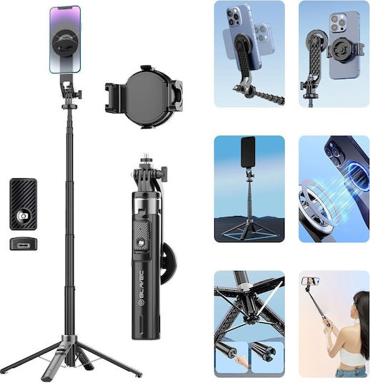 Blavec P-06 Selfie Stick Cell Phone Tripod with Lighting Black