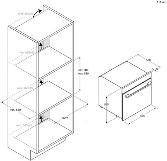 Haier Einbauofen 78Es B59.5cm.
