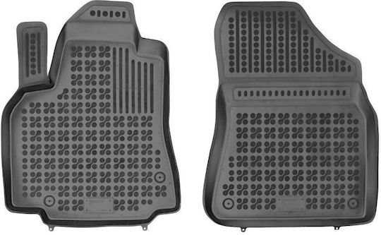 Rezaw Plast Front Mats 2pcs Tray Type for Peugeot Partner Citroen Berlingo 2008-2018 Black