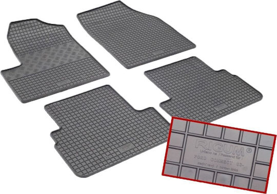Rigum Set of Front and Rear Mats 4pcs for Ford Tourneo Connect 2002-2013 Black