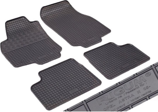 Rigum Set of Front and Rear Mats 4pcs for Opel Astra 2004-2014 Black