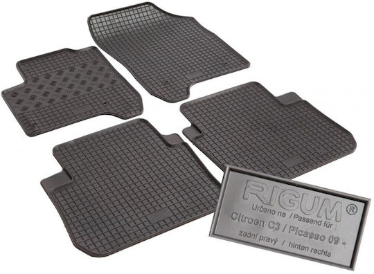 Rigum Set of Front and Rear Mats 4pcs for Citroen C3 Picasso 2009+ Black