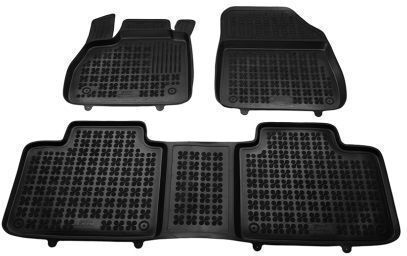 Rezaw Plast Set of Front and Rear Mats 3pcs Tray Type for Renault Espace 2015-2023 Black