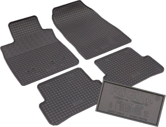 Rigum Set of Front and Rear Mats 4pcs for Renault Clio 2005-2012 Black