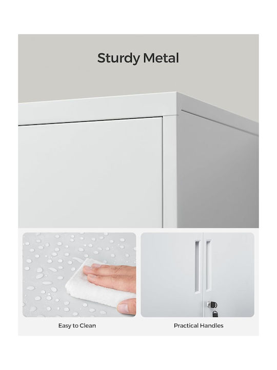 Cabinet de Birou Metalic cu încuietoare în Culoare Gri, 40x80x90cm