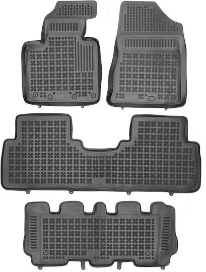 Rezaw Plast Set of Front and Rear Mats 4pcs Tray Type for Kia Sorento 2015+ Black