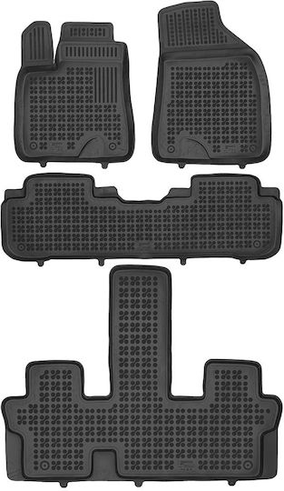 Rezaw Plast Set of Front and Rear Mats 4pcs Tray Type for Toyota Highlander 2013+ Black