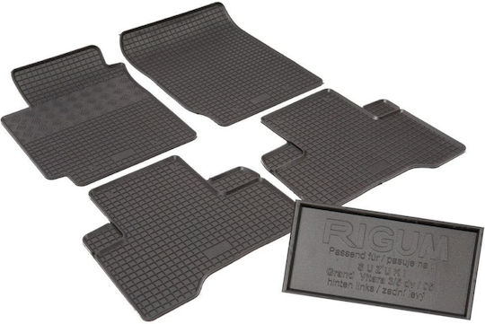 Rigum Set of Front and Rear Mats 4pcs for Suzuki Grand Vitara 2005 2015 Black