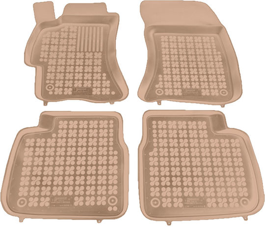 Rezaw Plast Satz Vorder- und Hintermatten Wannenartig 4Stück aus Gummi für Subaru Impreza 2007 Beige