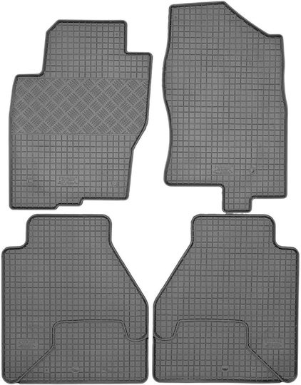 Rigum Set of Front and Rear Mats 4pcs for Nissan Navara 2010-2016 Black