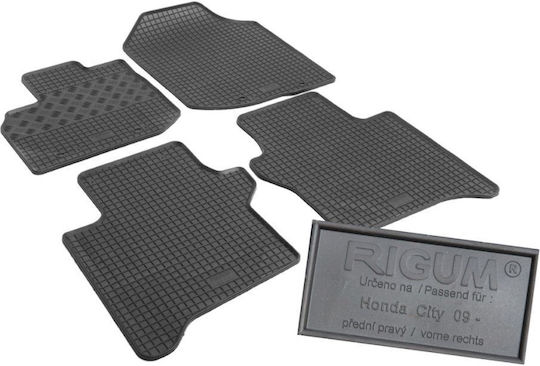 Rigum Set of Front and Rear Mats 4pcs for Honda City 2009+ Black