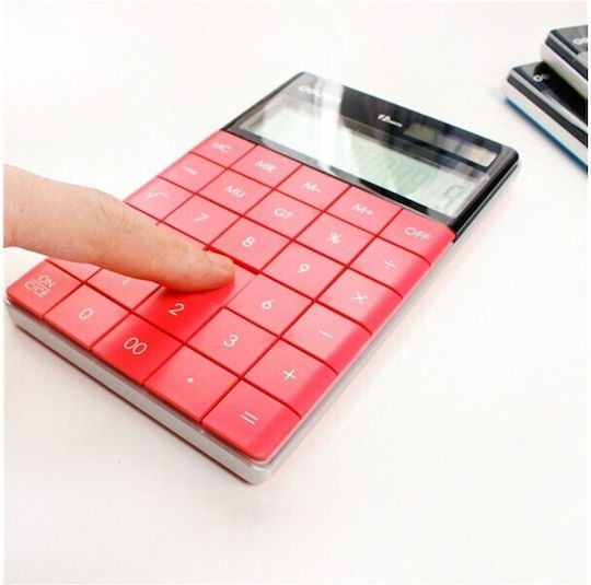 Deli 1589 Calculator 12 Digits in Red Color 1pcs