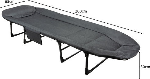 Klappbett mit Matratze Einzel Grau 200x65x30cm