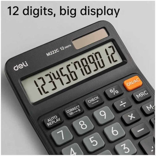 Deli Calculator in Black Color 1pcs