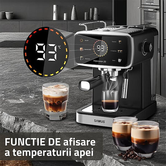 Samus Impression 20 Espressor Manual 1350W Presiune 20bar Negru