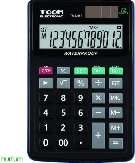 TooR Toor Calculator 12 Digits in Black Color 1pcs