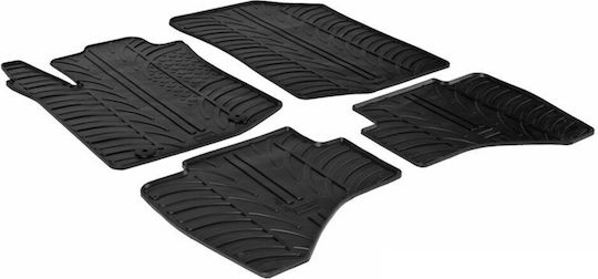 Lampa Set of Front and Rear Mats 4pcs Tray Type for Peugeot 108 Toyota Aygo Citroen C1 2014-2018 Black