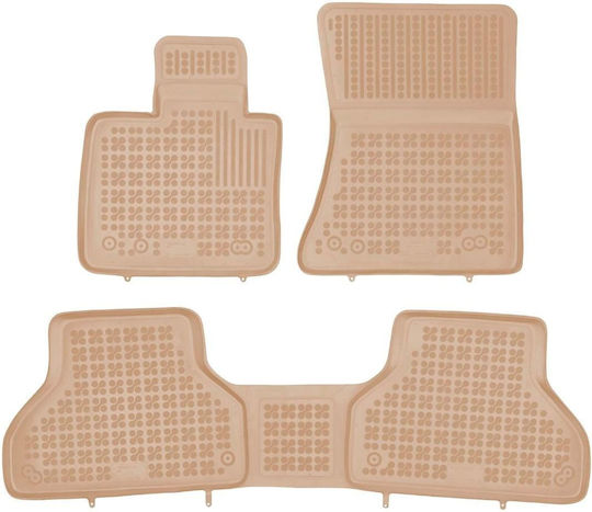 Rezaw Plast Set of Front and Rear Mats 3pcs Tray Type for BMW X5 / X6 2007+ Beige