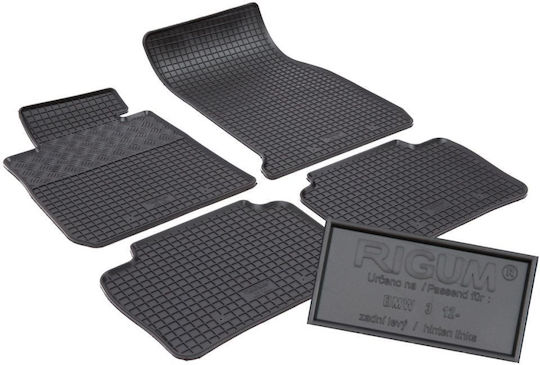 Rigum Set of Front and Rear Mats 4pcs for BMW Series 3 / Series 4 Kia Optima 2012 2019 Black