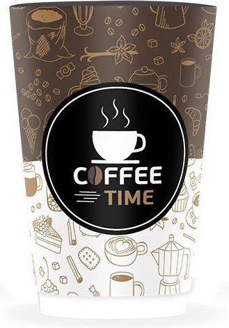 Coffee Time Ποτήρι μιας Χρήσης Χάρτινo Διπλότοιχο Πολύχρωμο 240ml 25τμχ