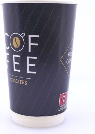 Coffee Roasters Ποτήρι μιας Χρήσης Χάρτινo Διπλότοιχο Μαύρο 480ml 25τμχ
