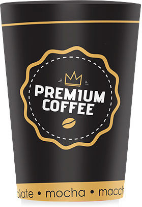 Premium Premium Coffee Ποτήρι μιας Χρήσης Χάρτινo Μαύρο 360ml 50τμχ