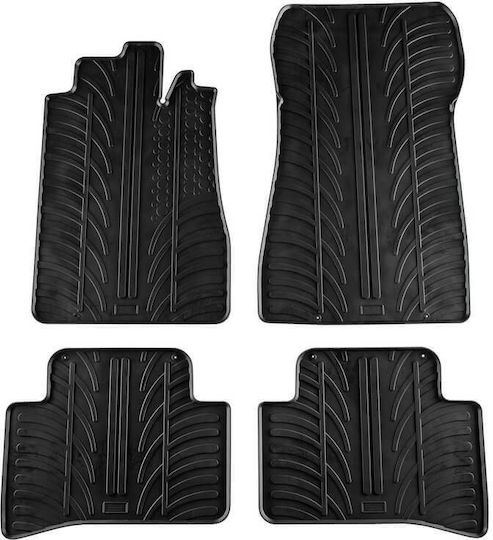 Gledring Set of Front and Rear Mats 4pcs Tray Type for Mercedes-Benz C Class 1993-2000 Black
