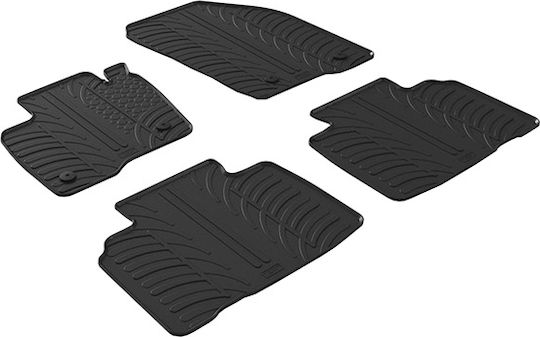 Gledring Set of Front and Rear Mats 4pcs Tray Type for Ford Edge 2016 Black