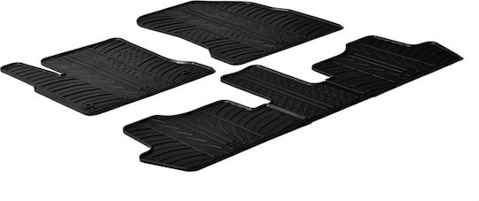 Gledring Set of Front and Rear Mats 5pcs Tray Type for Citroen C4 Picasso 2006-2013 Black