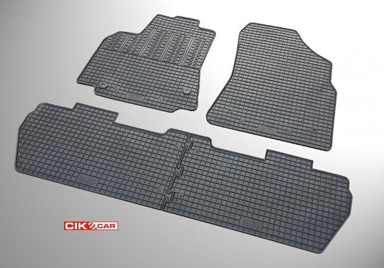 Cik Set of Front and Rear Mats 4pcs for Peugeot Partner Citroen Berlingo Black