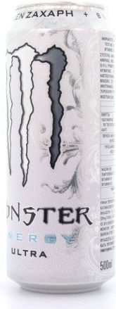 Monster Ultra Energy Drink White με Ανθρακικό, Χωρίς Ζάχαρη σε Κουτί 500ml