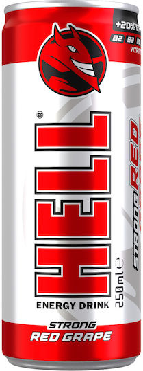 Hell Energy Drink Red Grape με Ανθρακικό σε Κουτί 250ml