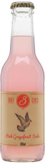 Three Cents Αναψυκτικό Pink Grapefruit με Ανθρακικό σε Φιάλη 200ml