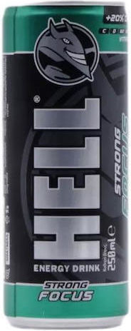 Hell Strong Focus Energy Drink με Ανθρακικό σε Κουτί 250ml