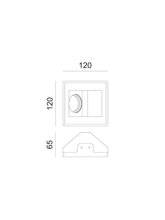 Aca Oden Pătrat Tencuială Spot Încorporat cu Soclu GU10 Alb 12x12cm. 1buc
