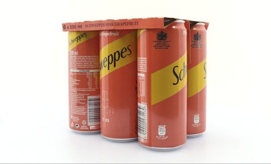 Schweppes Σόδα Pink Grapefruit με Ανθρακικό σε Κουτί 6x330ml