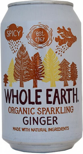 Whole Earth Αναψυκτικό Ginger με Ανθρακικό, Χωρίς Ζάχαρη, Βιολογικό σε Κουτί 330ml