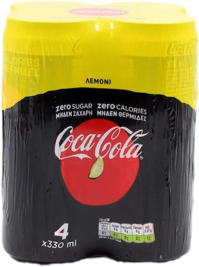 Coca-Cola Zero Lemon Cola Zitrone mit Kohlensäure Ohne Zuckerzusatz in Kiste 330ml